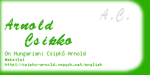 arnold csipko business card